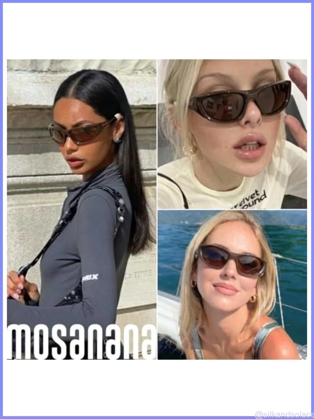 Y2K Wrap Around Sunglasses UV400 Retro Oval Full Frame